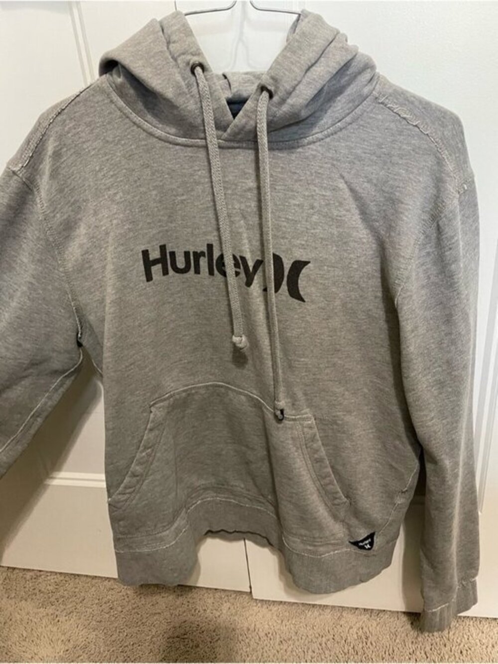 Hurley women’s Gray Logo Crewneck Hoodie size small